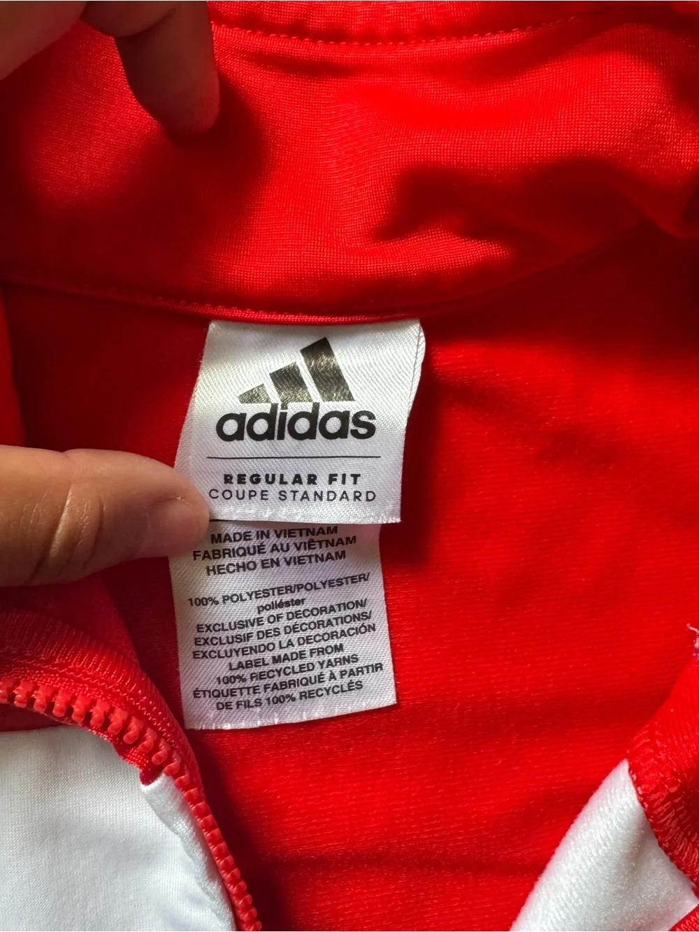 Adidas Kids Red Track Jacket Size 6 | Full Zip | Excellent Condition